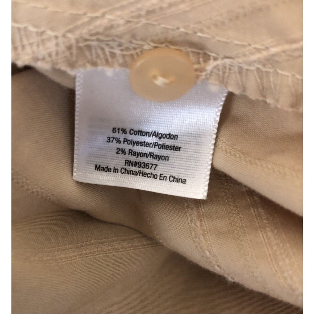 Ana Button Up Top Blouse 3X Tan Stripe Long Sleeve Collar Work Career Office - Picture 4 of 6